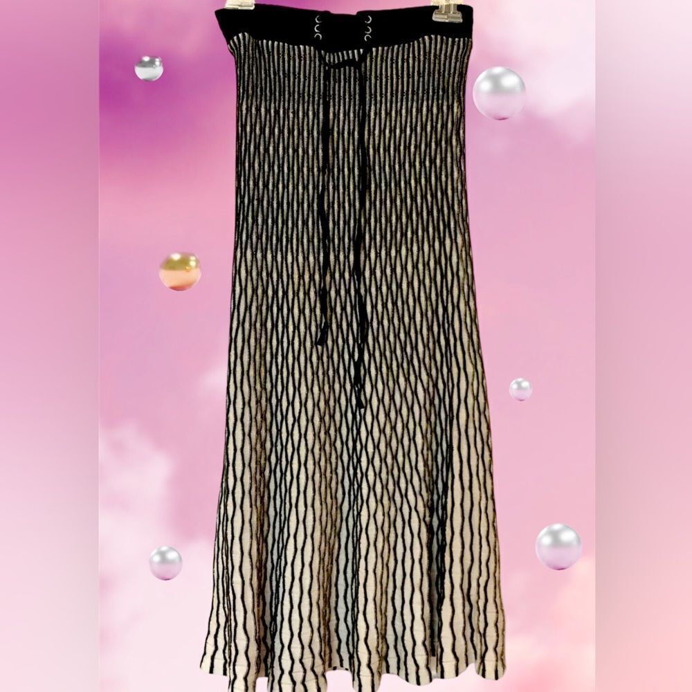 Lapis lattice work midi skirt